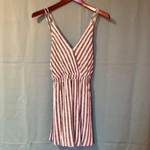 Striped backless skater dress